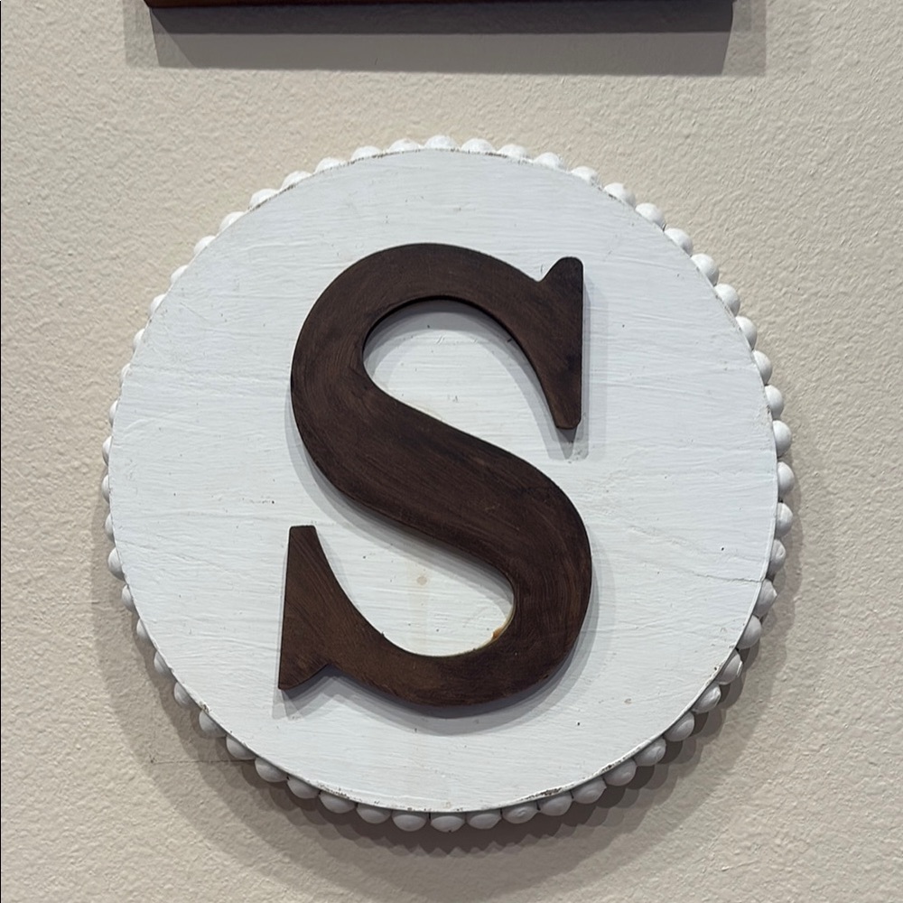 Wooden Letter S Wall Decor